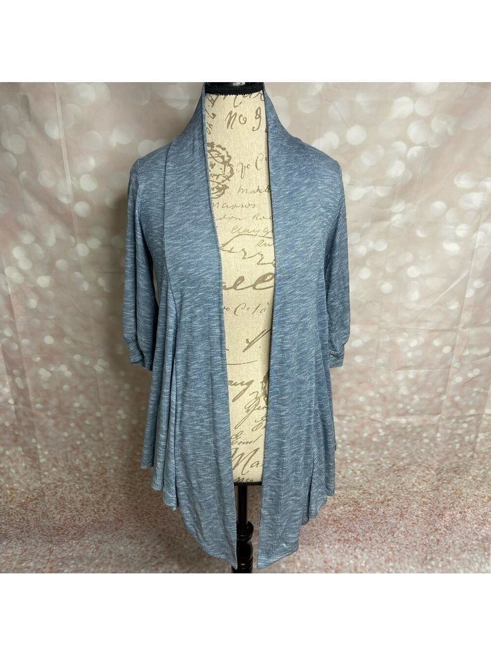 Happening In The Present Lightweight Open Cardigan Blue Medium